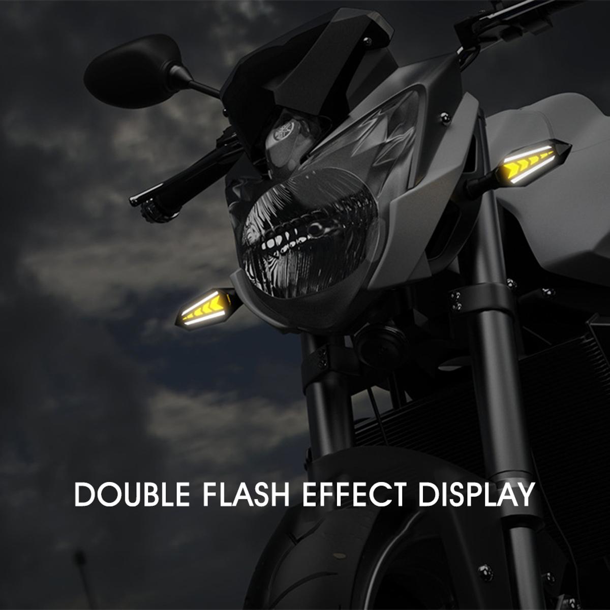Picture of Double Side Flowing Turn Signals Motorcycle LED Turn Signal Built-in Relay Flashing Blinker Universal Warning light Indicator