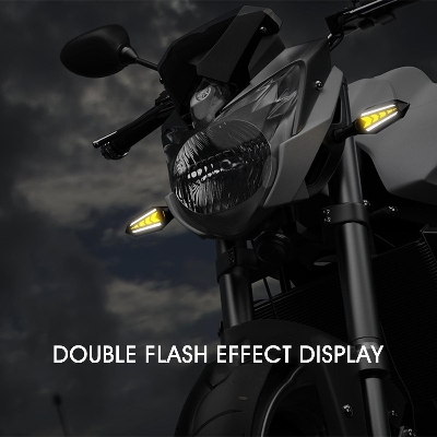 Picture of Double Side Flowing Turn Signals Motorcycle LED Turn Signal Built-in Relay Flashing Blinker Universal Warning light Indicator