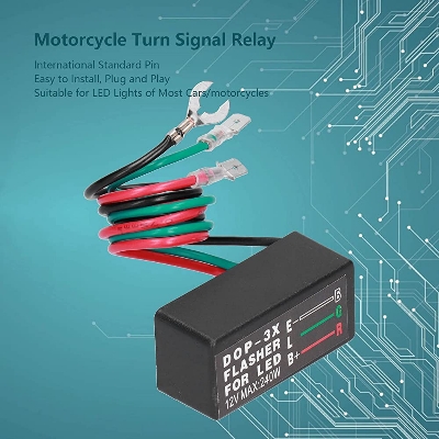 Picture of Shockproof Waterproof Universal 3 Pin 12V Motorcycle LED Turn Signal Light Flasher Blinker Relay for Car Motorcycle