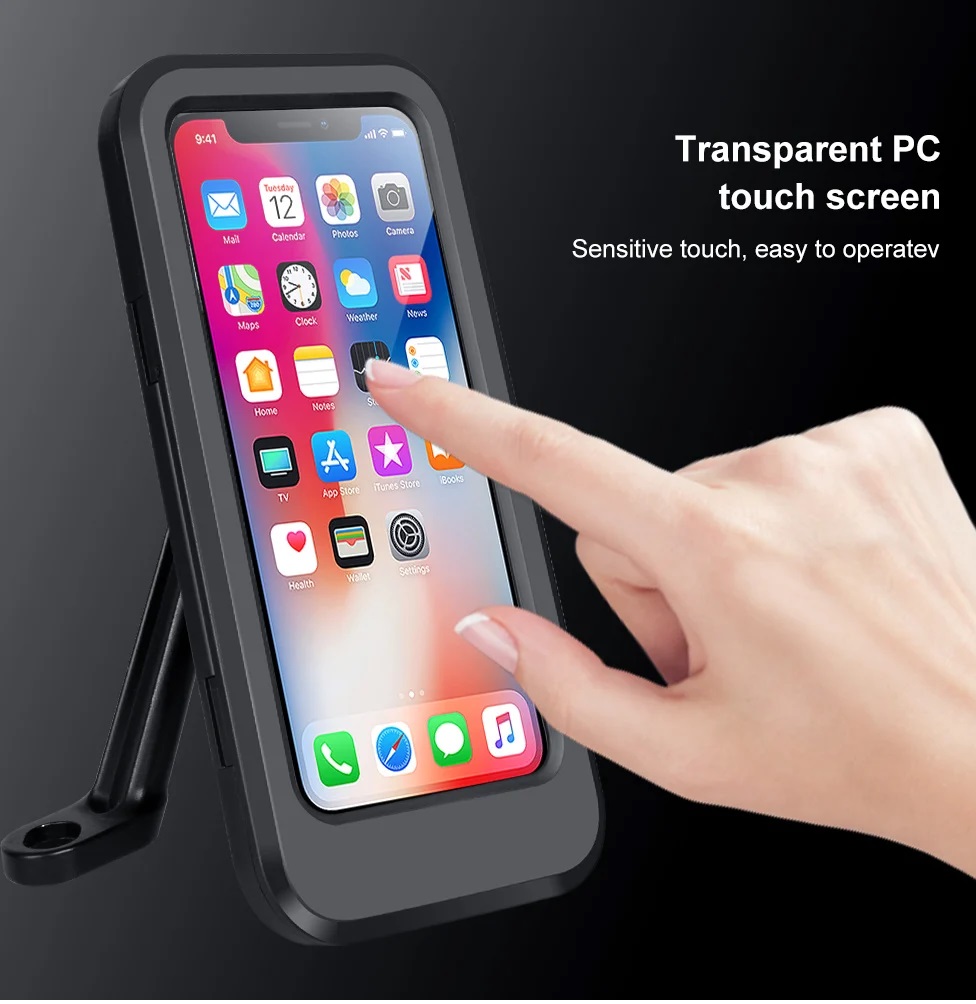 Picture of Motorcycle Phone Holder Waterproof Bike Phone Support Phone Device GPS 360° Swivel Adjustable Motorcycle Mobile Phone Cradle