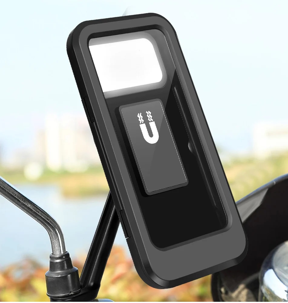 Picture of Motorcycle Phone Holder Waterproof Bike Phone Support Phone Device GPS 360° Swivel Adjustable Motorcycle Mobile Phone Cradle