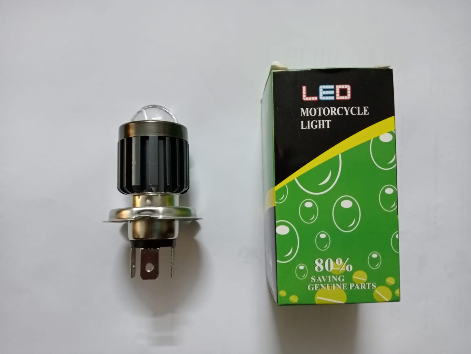 Picture of Super Bright Dual Color Projector Lens H4 LED Headlight Bulb for Motorcycle