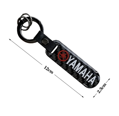 Picture of Motorcycle Keychain Logo Black White Carbon Fiber