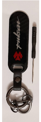 Picture of Motorcycle Keychain Logo Black White Carbon Fiber