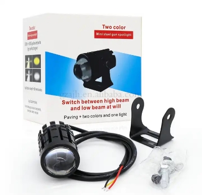 Picture of 1Pcs  High Low Beam Dual Color Fog Light Projector Lens Mini Motorcycle Driving Lights