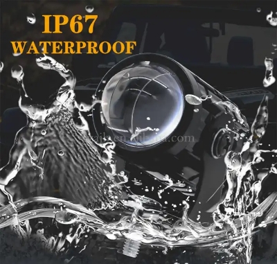 Picture of 1Pcs  High Low Beam Dual Color Fog Light Projector Lens Mini Motorcycle Driving Lights