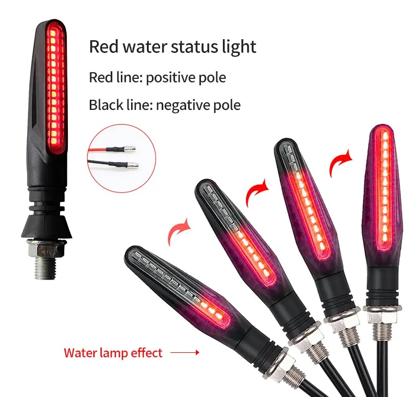 Picture of 1 Pair Red Flashing Motorcycle Turn Signals LED Light