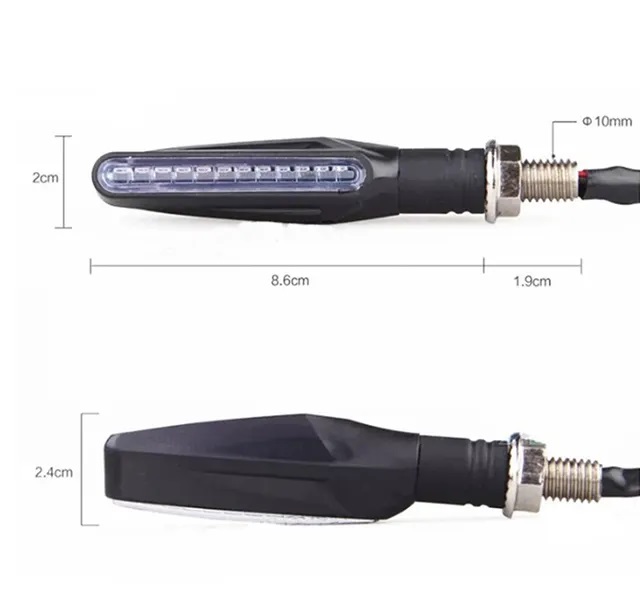 Picture of 1 Pair Red Flashing Motorcycle Turn Signals LED Light