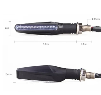 Picture of 1 Pair Red Flashing Motorcycle Turn Signals LED Light