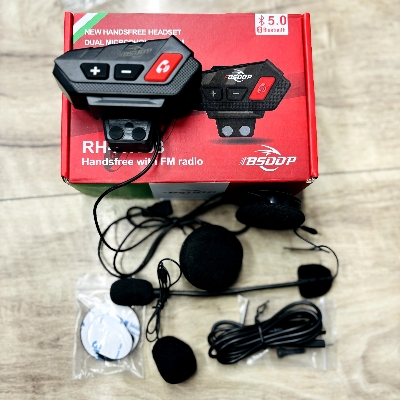 Picture of BSDDP NEW 2024 LATEST FM READY BLUETOOTH Original Universal Motorcycle Helmet Headset, Bluetooth Stereo Speakers Hands-Free Music Call Control Mic Earphone Durable WITH 5.0 BLUETOOTH VERSION
