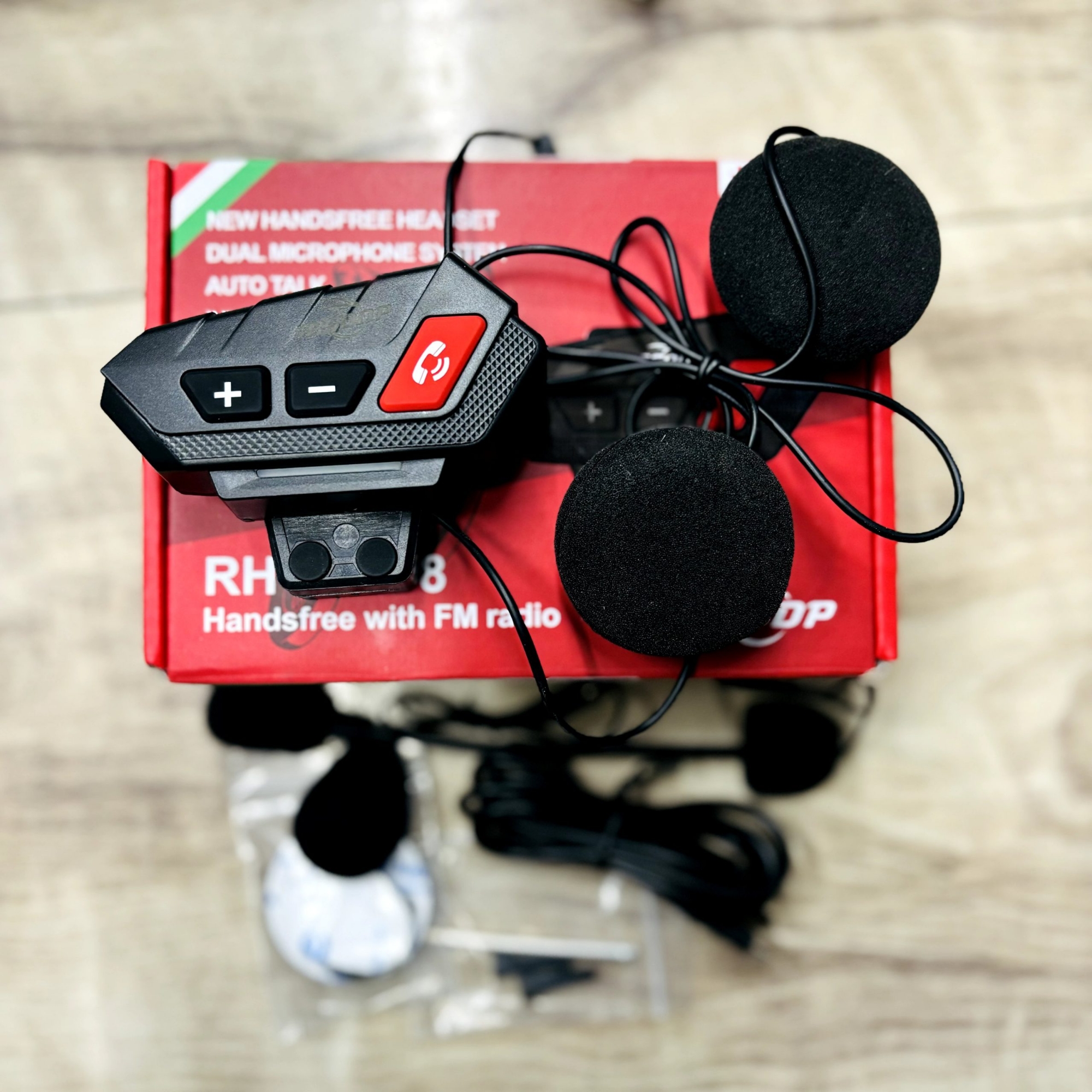 Picture of BSDDP NEW 2024 LATEST FM READY BLUETOOTH Original Universal Motorcycle Helmet Headset, Bluetooth Stereo Speakers Hands-Free Music Call Control Mic Earphone Durable WITH 5.0 BLUETOOTH VERSION