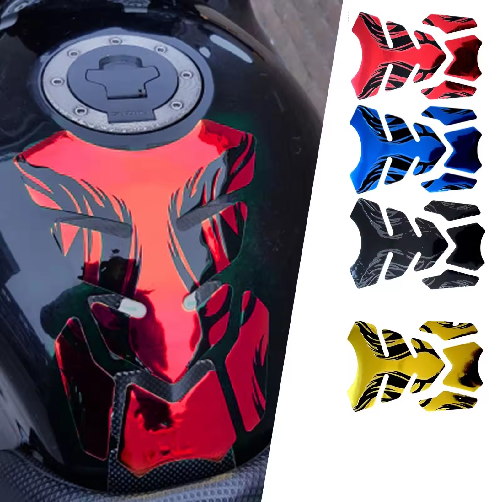 Picture of Universal 3D Motorcycle Tank Pad Decal Protector Cover Sticker