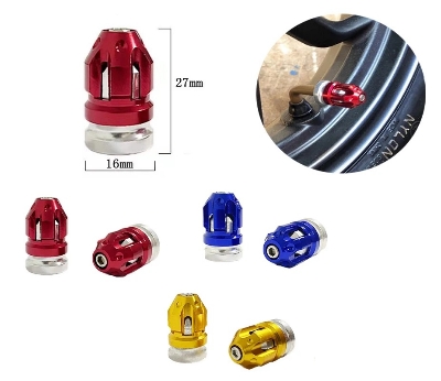 Picture of 1Pair Aluminum Alloy Valve Caps Tire Valve Caps Automobile Tire Caps Anti-Leak Valve Suitable For Motorcycles