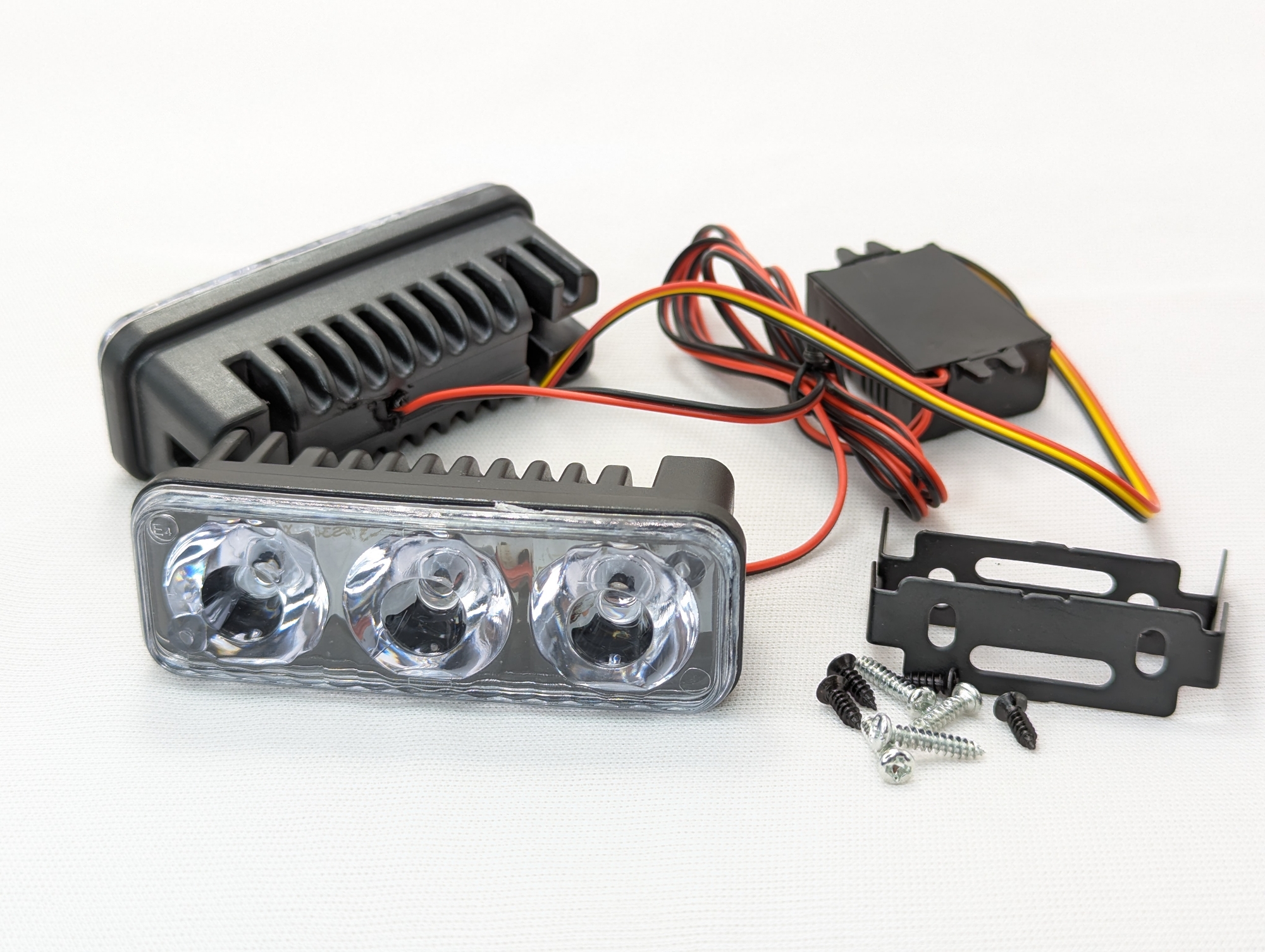 Picture of 2 PCS Super High Bright White/ Amber 12V Car Motorcycle Universal Daytime Running Driving Turn Signal Light DRL Fog Lamp Waterproof Universal Super Bright LED Car Headlight Daytime Running Driving Lights White DRL & Yellow Turn Signal Light Indicators Lam