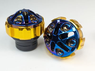 Picture of 2 Pcs Rainbow Color Aluminium Bumper Gutli or Anti Crash Front Fork Frame Slider Protector