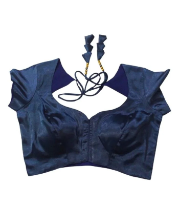 Picture of Navy Blue Backless Blouse For Women