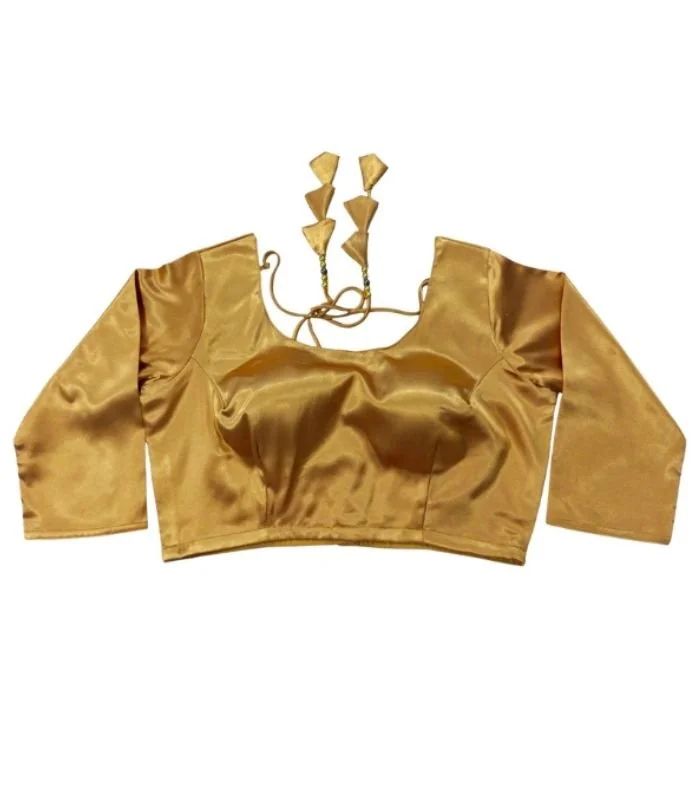Picture of Golden Color Three Quarter Blouse For Women