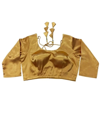 Picture of Golden Color Three Quarter Blouse For Women