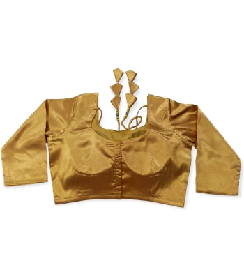 Picture of Golden Color Three Quarter Blouse For Women