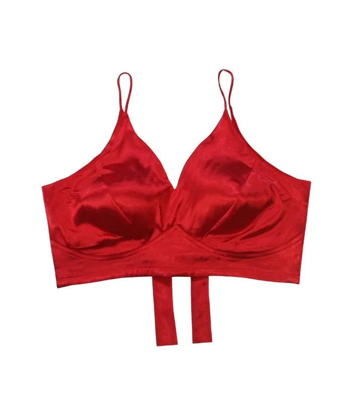 Picture of Deep Neck Red Blouse For Women