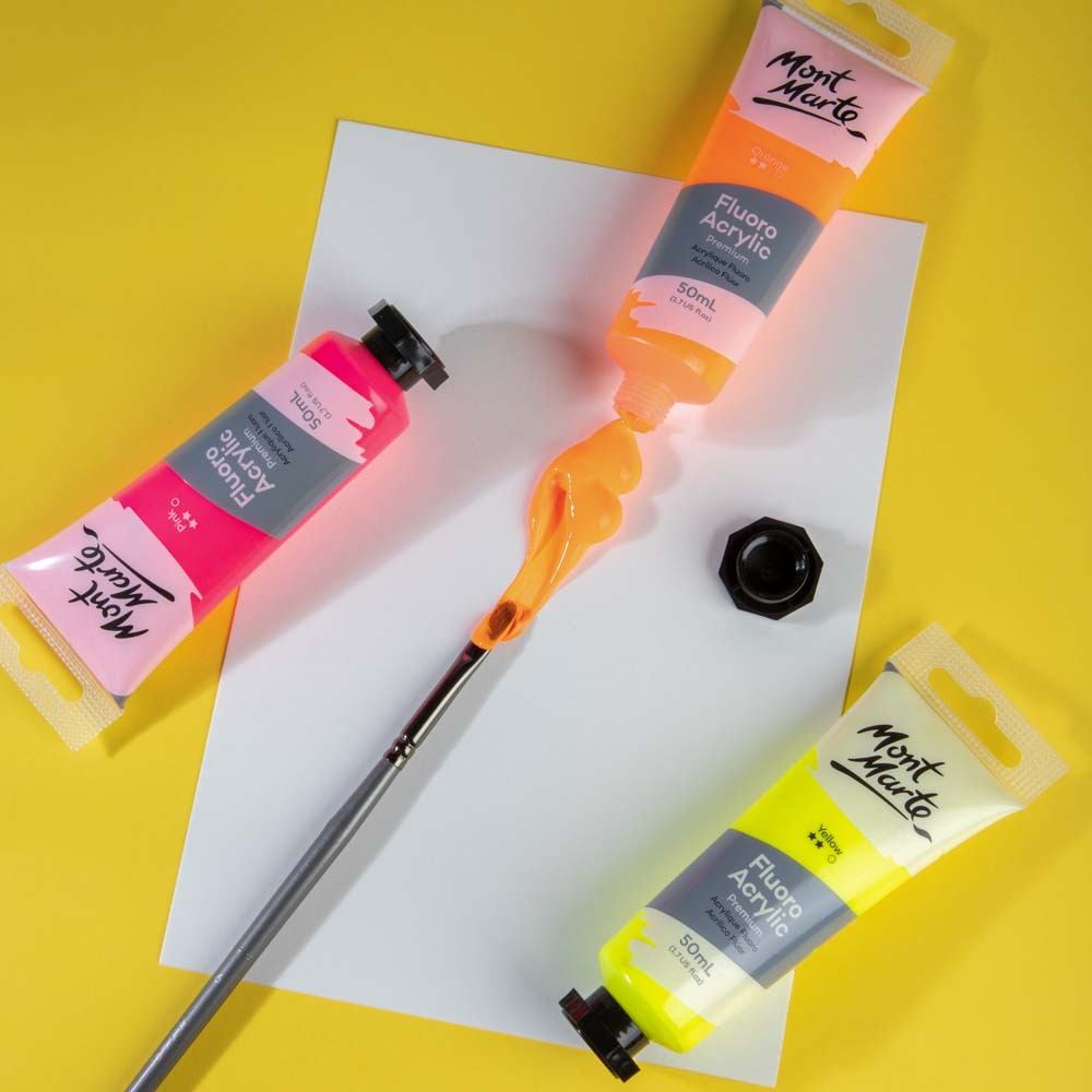 Buy Mont Marte Fluro Acrylic Paint 50ml-Orange at Best Prices in Bangladesh