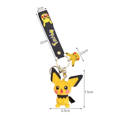 Picture of Pokemon Keychain Anime Figure Pendant KeyBuckle Pikachu Keyring Anime Figure Raichu Mimikyu Models Keychain