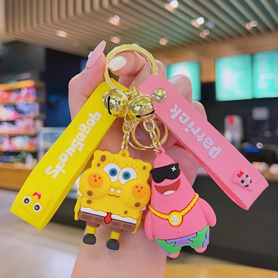 Picture of Spongebob Squarepants Keychain Patrick Star Keychain Cartoon Keyring cool sunglasses Schoolbag pendant