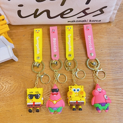 Picture of Spongebob Squarepants Keychain Patrick Star Keychain Cartoon Keyring cool sunglasses Schoolbag pendant