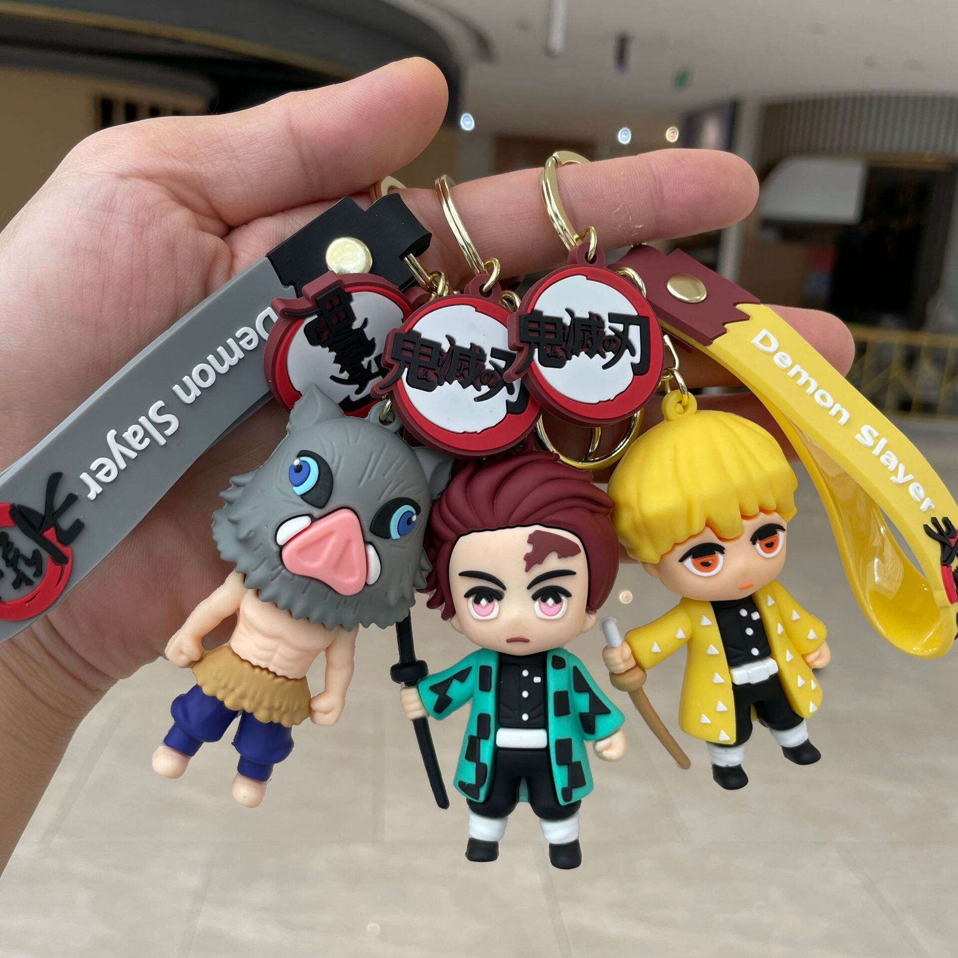 Picture of Demon Slayer Keychain Bag Pendent Anime Cute Kamado Nezuko Kamado Tanjirou Figure Keyring Toy Gift for Friends Car Key Chain