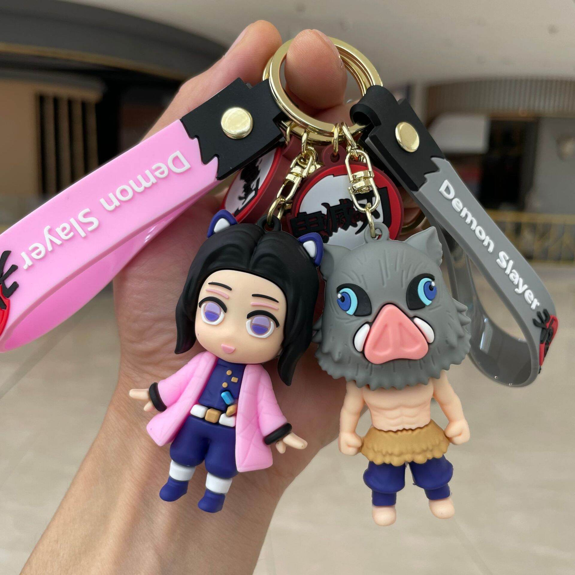 Picture of Demon Slayer Keychain Bag Pendent Anime Cute Kamado Nezuko Kamado Tanjirou Figure Keyring Toy Gift for Friends Car Key Chain