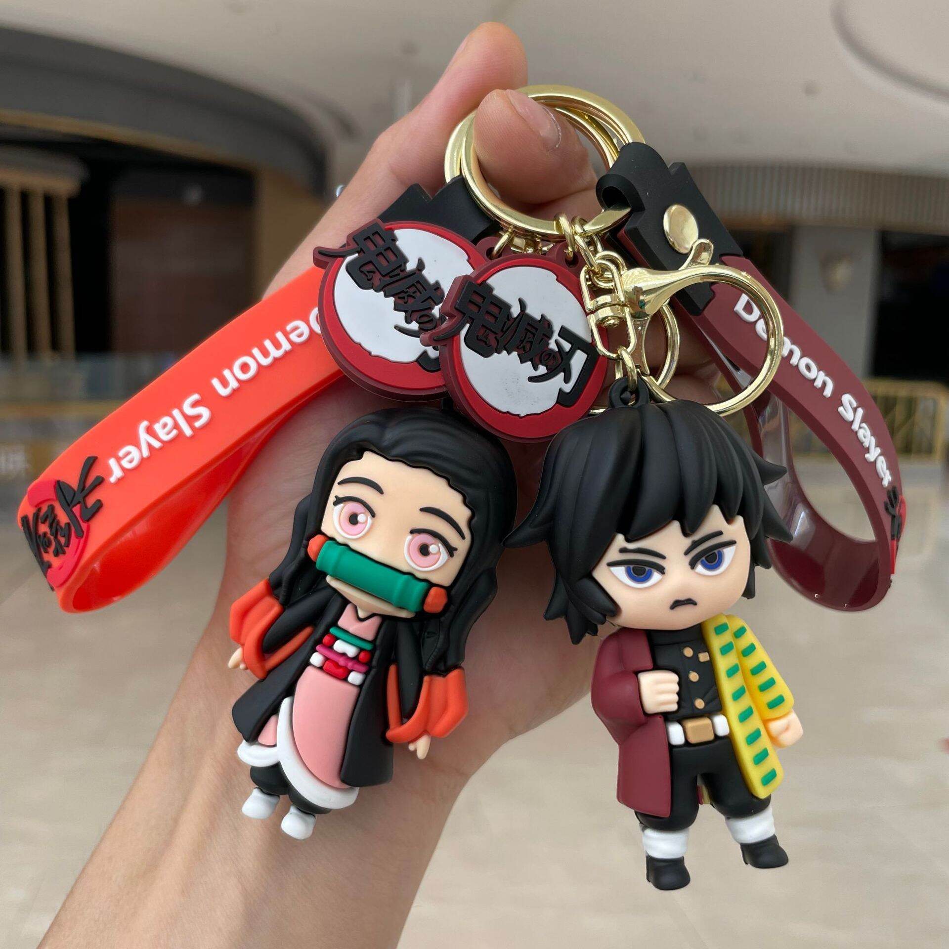Picture of Demon Slayer Keychain Bag Pendent Anime Cute Kamado Nezuko Kamado Tanjirou Figure Keyring Toy Gift for Friends Car Key Chain