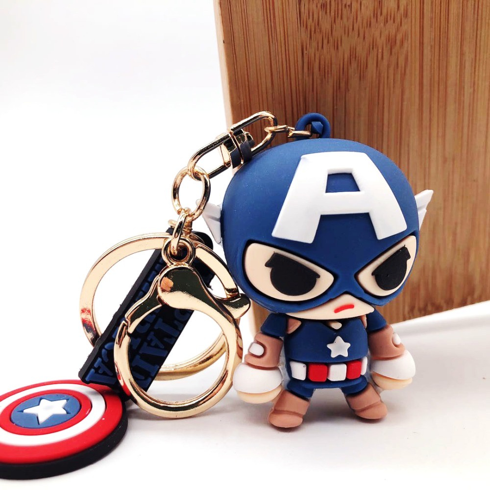 Picture of Cute Spiderman Keychains Superman Car Keychain Cartoon Bag Chains Boys Kids Batman Chains Marvel Heroes Keychain