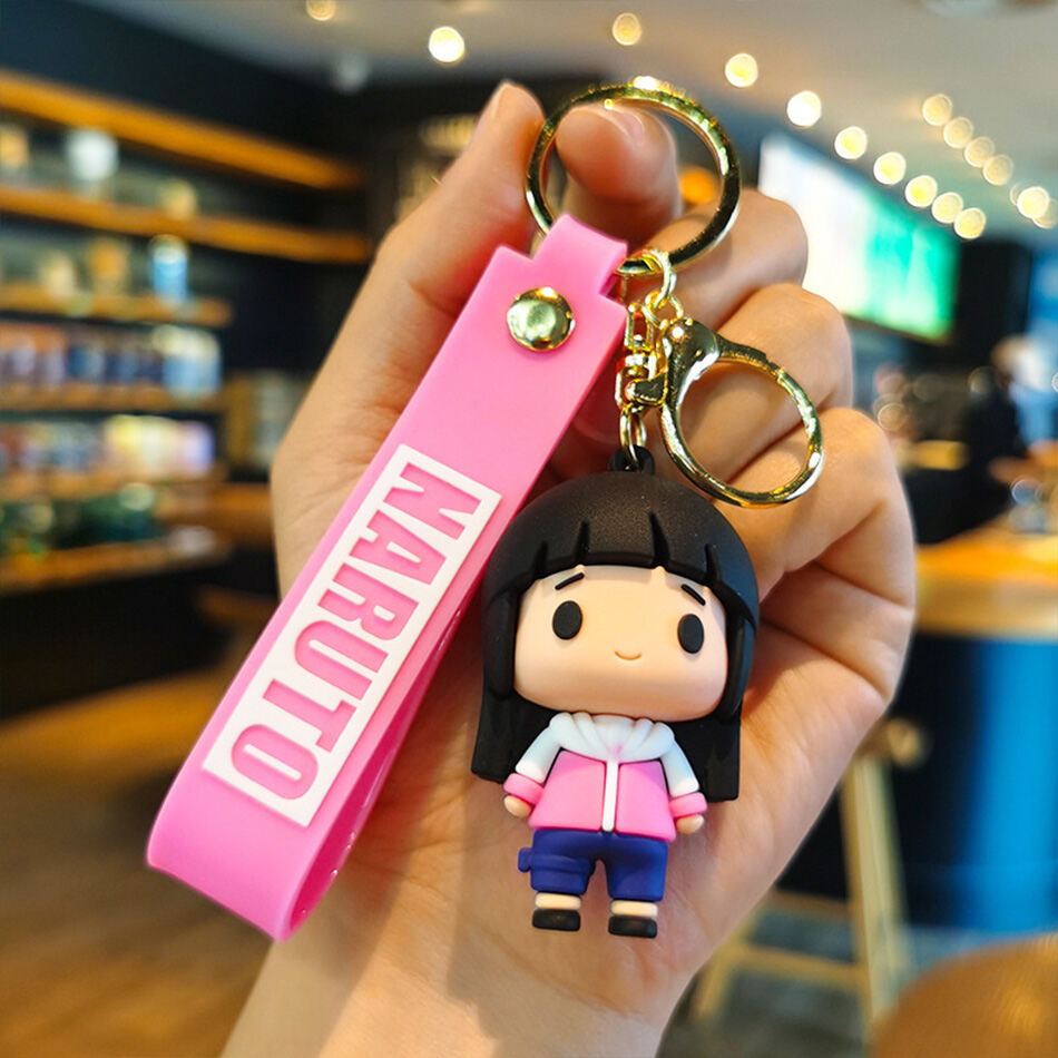 Picture of Anime Naruto Keychain Fashion Jewelry Cartoon Figure 7CM PVC Keyring Uzumaki Kakashi Action Figures for Men Women Bag Pendant