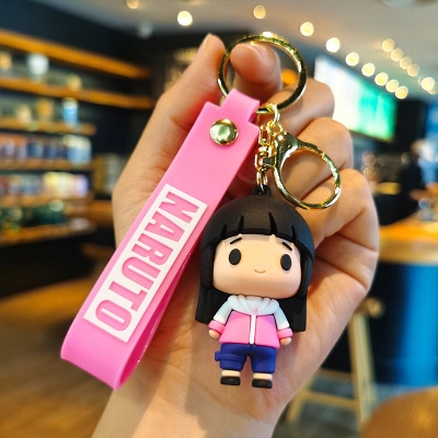 Picture of Anime Naruto Keychain Fashion Jewelry Cartoon Figure 7CM PVC Keyring Uzumaki Kakashi Action Figures for Men Women Bag Pendant
