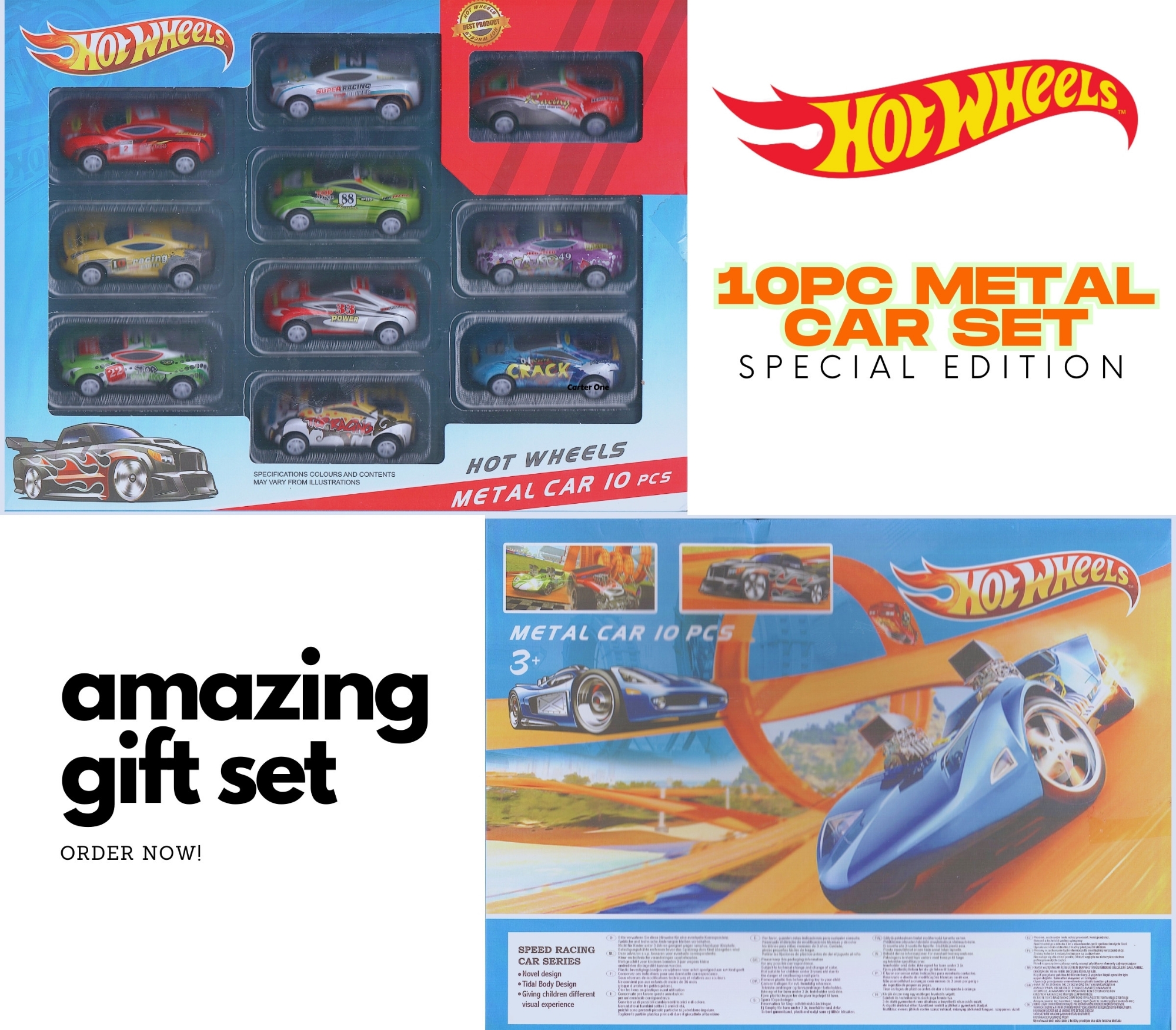 Picture of Hot Wheels 10Pc Metal Car Set - Amazing Gift Set For Kids China Imported 10 Piece Hot Wheels Set