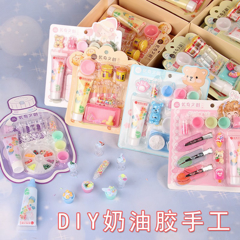 Picture of 10 pcs/set Simulation Children Ice Cream Dessert Making Cake Model Handmade DIY Leisure Entertainment Small Toys - Not Edible Clay & Dough Girls Playing Toy