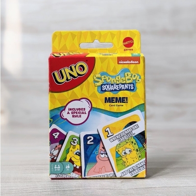 Picture of Mattel UNO SpongeBob SquarePants Card Game for Family & Friends Night Featuring Tv Show Themed Graphics for 2-10 Players