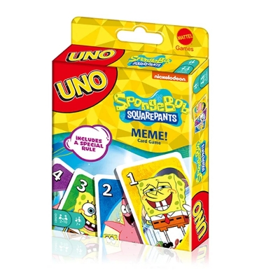 Picture of Mattel UNO SpongeBob SquarePants Card Game for Family & Friends Night Featuring Tv Show Themed Graphics for 2-10 Players