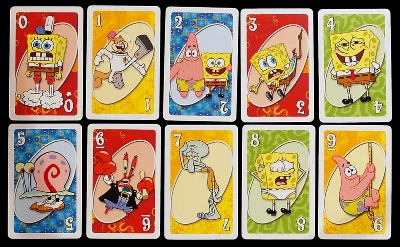 Picture of Mattel UNO SpongeBob SquarePants Card Game for Family & Friends Night Featuring Tv Show Themed Graphics for 2-10 Players