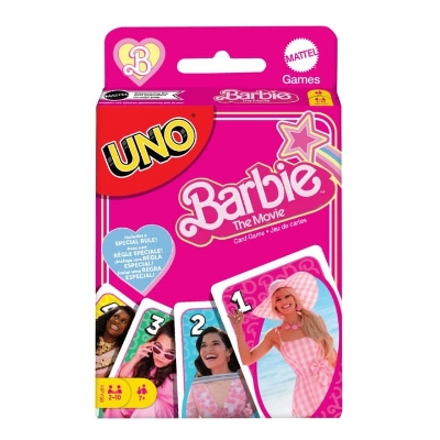 Picture of Mattel UNO Barbie The Movie Game Cards Family Fun Games Movie Night, Party and Travel Games