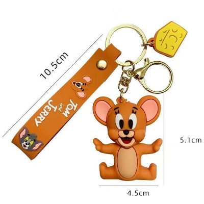 Picture of TOM & JERRY Cute Keychain, trendy cartoon keychain accessory, bag pendant keyring for students