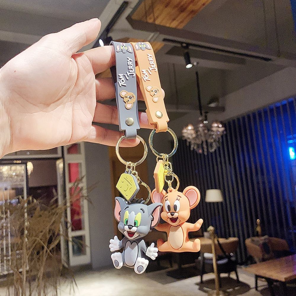 Picture of TOM & JERRY Cute Keychain, trendy cartoon keychain accessory, bag pendant keyring for students