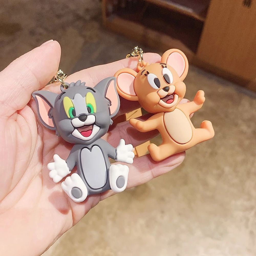 Picture of TOM & JERRY Cute Keychain, trendy cartoon keychain accessory, bag pendant keyring for students
