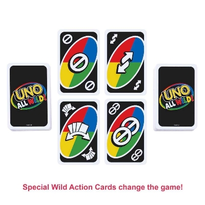 Picture of UNO All Wild! Edition: Fast-Paced Card Game with Every Card as a Wild Card for Fun and Excitement Family Card Game