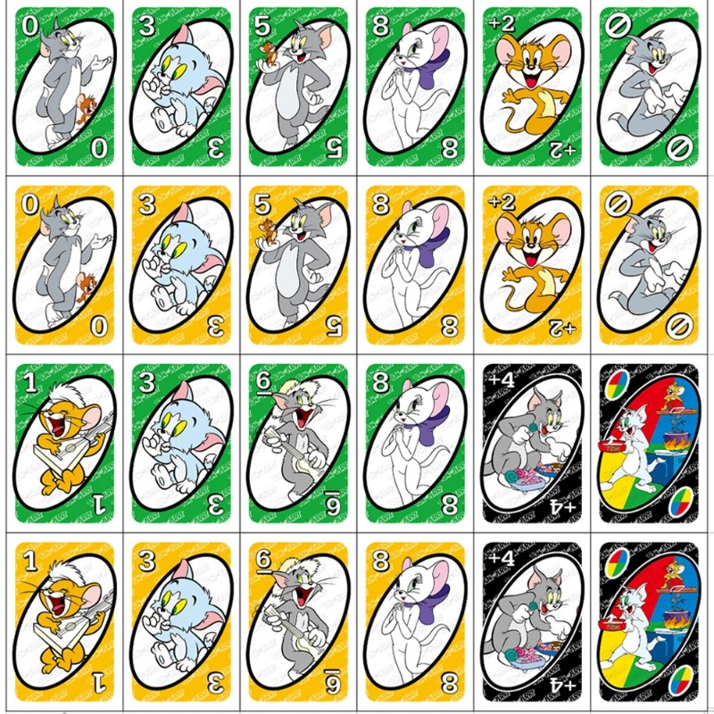 Picture of Anime UNO Games TOM AND JERRY Card Game Cartoon Family Funny Entertainment Board Game Poker Cards
