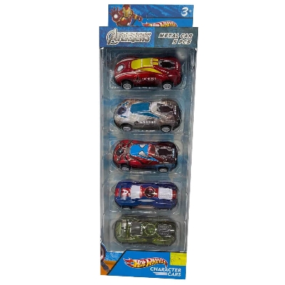 Picture of Hot Wheels 5 Car Set Original Diecast Vehicle Pack - Avengers Superhero Assorted Styles - Metal Car Set