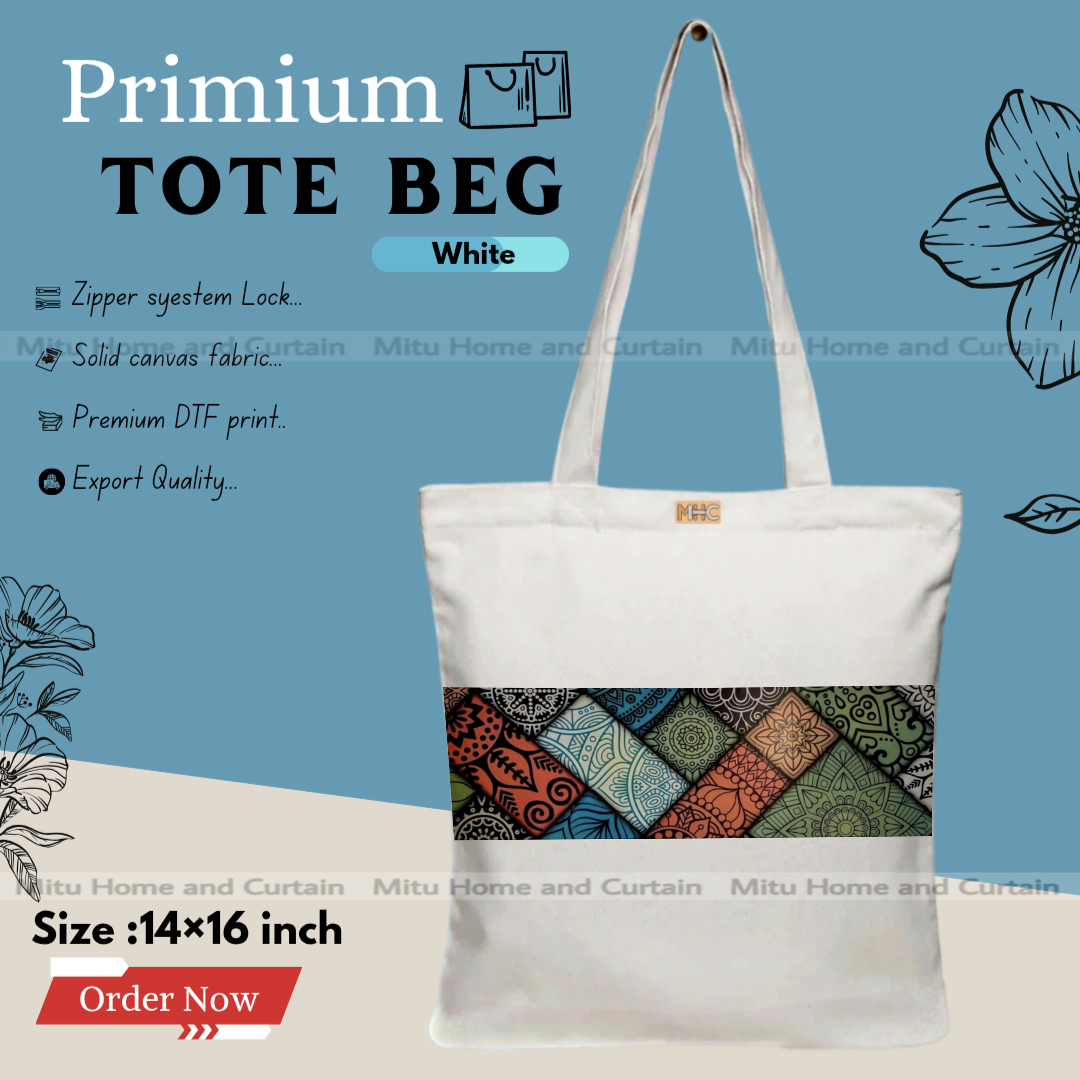 Buy Premium Tote Bag with Zipper Canvas Tote Bag for Women Trendy Shopping Bag / College Bag / University Bag Tote Bag, Canvas Bag with Zipper  at Best Price In Bangladesh