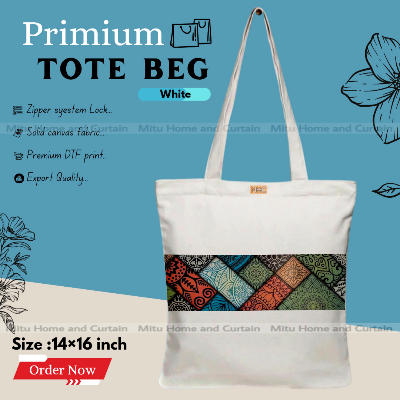 Buy Premium Tote Bag with Zipper Canvas Tote Bag for Women Trendy Shopping Bag / College Bag / University Bag Tote Bag, Canvas Bag with Zipper  at Best Price In Bangladesh