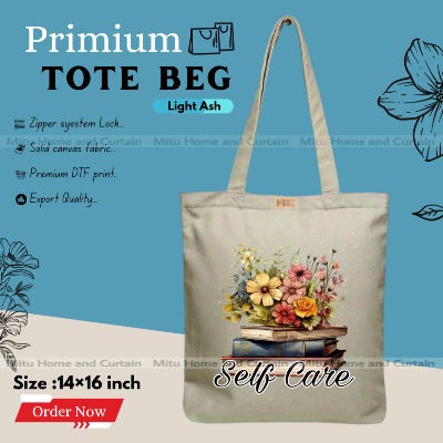 Picture of Premium Tote Bag with Zipper Canvas Tote Bag for Women Trendy Shopping Bag / College Bag / University Bag Tote Bag, Canvas Bag with Zipper