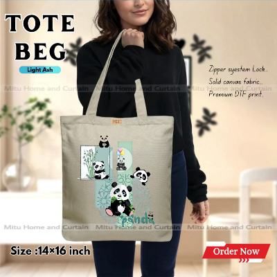 Picture of Premium Tote Bag with Zipper Canvas Tote Bag for Women Trendy Shopping Bag / College Bag / University Bag Tote Bag, Canvas Bag with Zipper  - copy